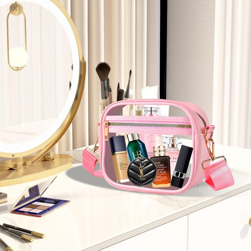 Fibrdoo Clear Bag Stadium Approved, Leather Clear Crossbody Purse Bag for Concerts Sports Events Festivals - Image 5